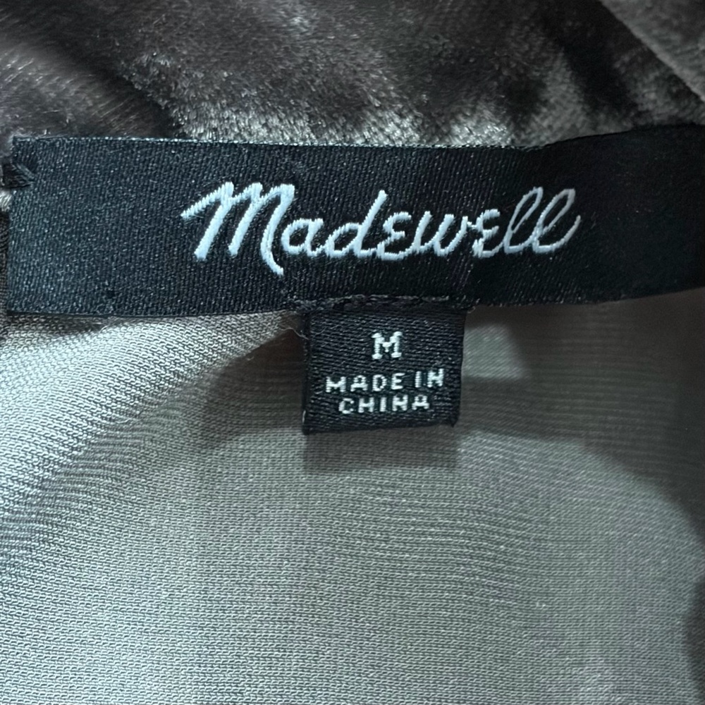 Madewell Velvet Choker Top in Gray - Picture 5 of 9